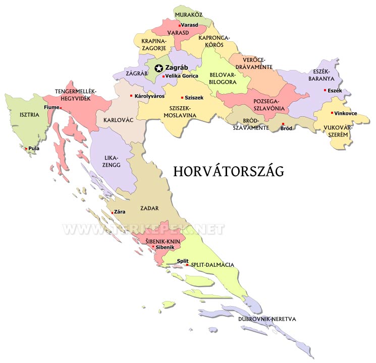 Horvátország térkép